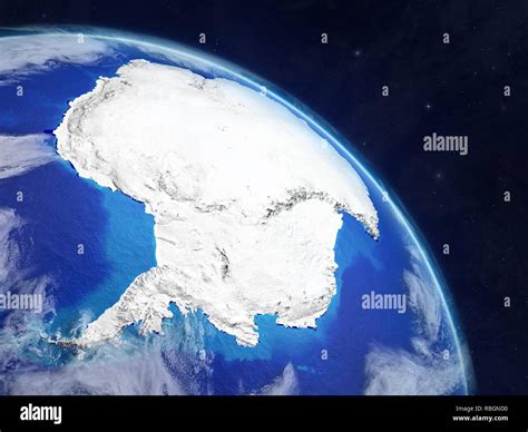 Antarctica From Space Planet Earth With Extremely High Detail Of