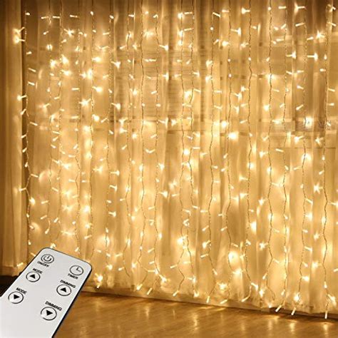 Hongm Curtain Lights Upgrade Window Fairy Lights 300 Led Remote