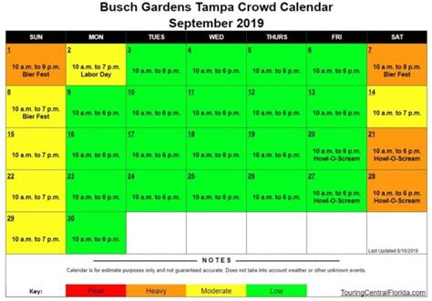 Our free universal orlando crowd calendar helps you have the best day at universal without the crowds! Busch Gardens Tampa - Crowd Calendar - September 2019 - Touring Central Florida