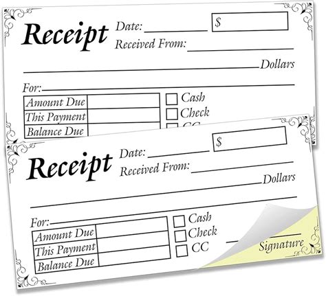 50 Sets Receipt Book Order Forms Block 2 Piece Carbon Free 2 75 X 6