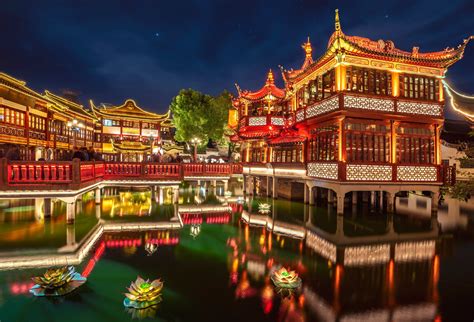 China Sky Night Lights Building Shanghai Hd Wallpaper