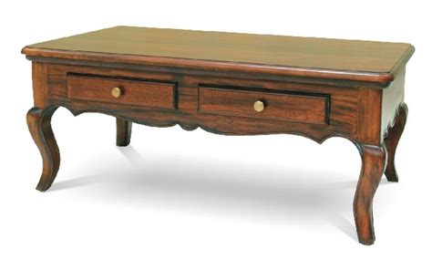 4 Drawer French Style Coffee Table Solid Mahogany Lowrys Modern