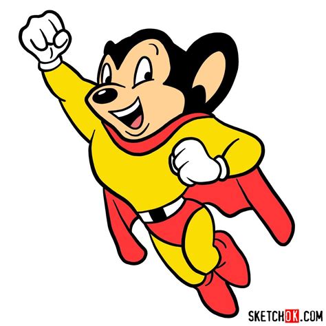 How To Draw Mighty Mouse Sketchok Easy Drawing Guides