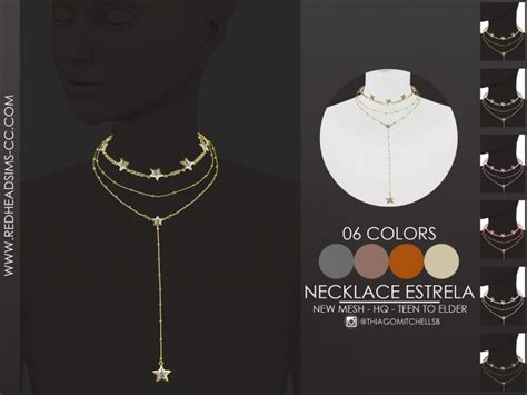 Necklace Estrela By Thiago Mitchell At Redheadsims The Sims 4 Catalog