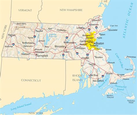 Boston En El Mapa Boston En Un Mapa Estados Unidos De América