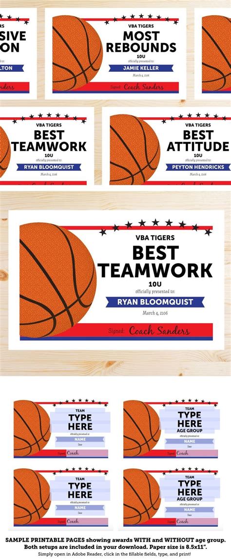 Great List Of Basketball Award Categories And Editable Basketball