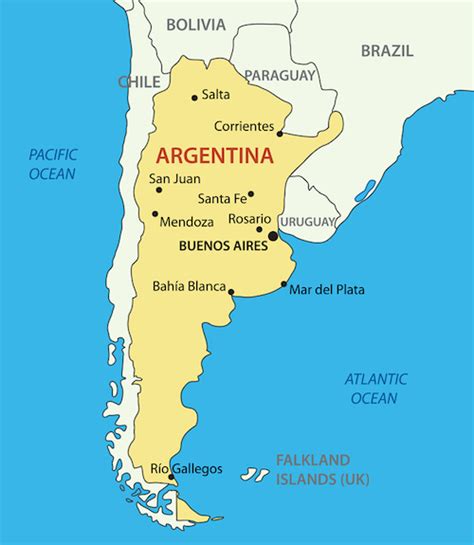 Map Argentina Neighboring Countries