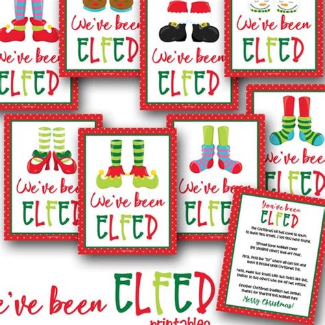 you ve been elfed sign elf printable elfed sign elfed etsy canada