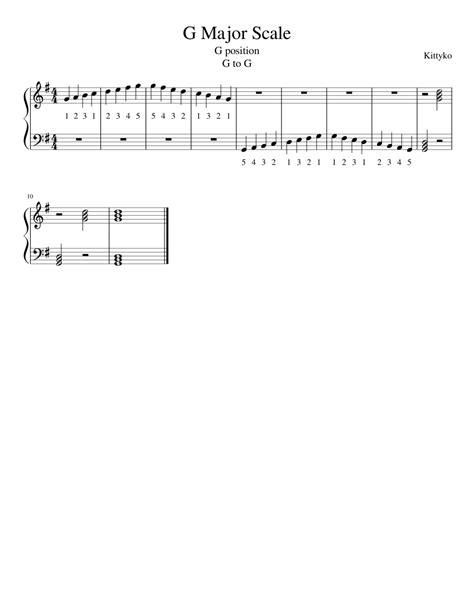 G Major Scale Sheet Music For Piano Solo