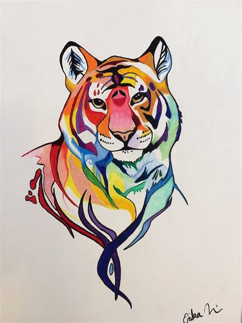 Tiger Art Animal Art Tiger Prints Trippy Animal Art Etsy
