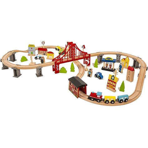 Wooden Train Set Multicolor 70pcs Wooden Train Set Learning Toy For