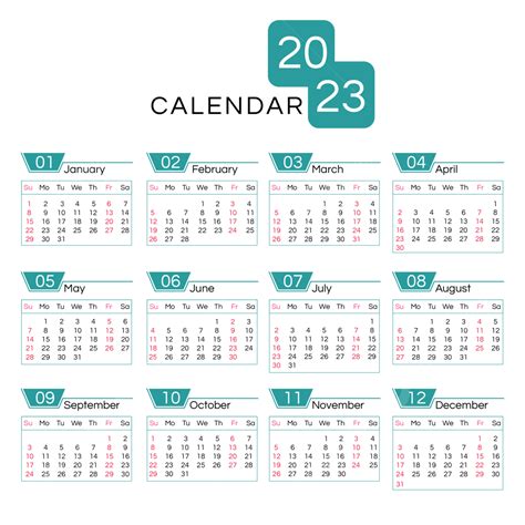 Gambar Kalendar Tahun 2023 Koleksi Ringkas Biru 2023 Tahun Kalendar
