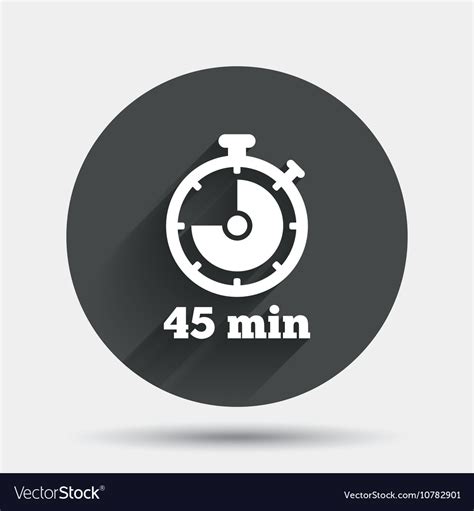 Timer Sign Icon 45 Minutes Stopwatch Symbol Vector Image
