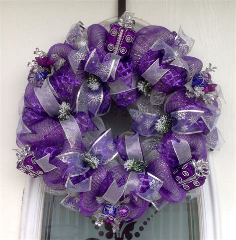 22 Purple Deco Mesh Presents Wreath Deco Mesh Wreaths Deco Mesh