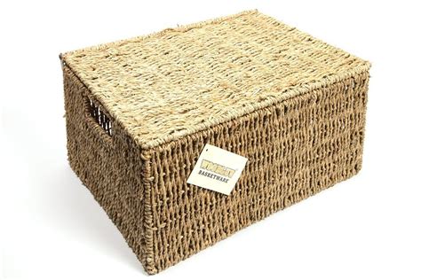 Woodluv Seagrass Storage Basket Box With Lid Xlarge Uk
