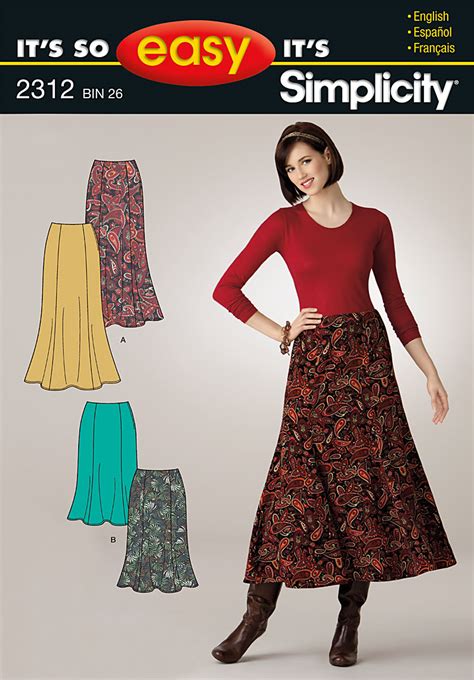 simplicity 2312 it s so easy misses skirts