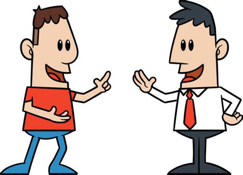 Drawing Of The Men Talking Two Clip Art Vector Images