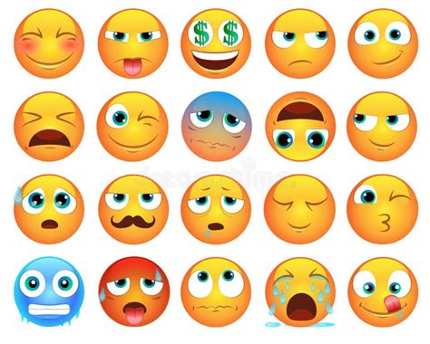 Emoticons O Iconos Del Smiley Fijados Ilustración Del Vector