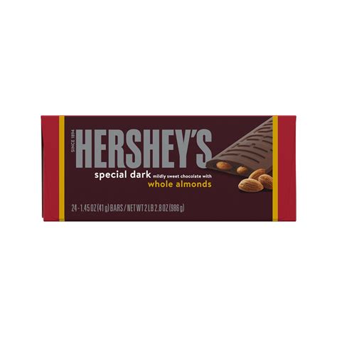 HERSHEY'S SPECIAL DARK Mildly Sweet Chocolate with Almonds Candy Bars ...