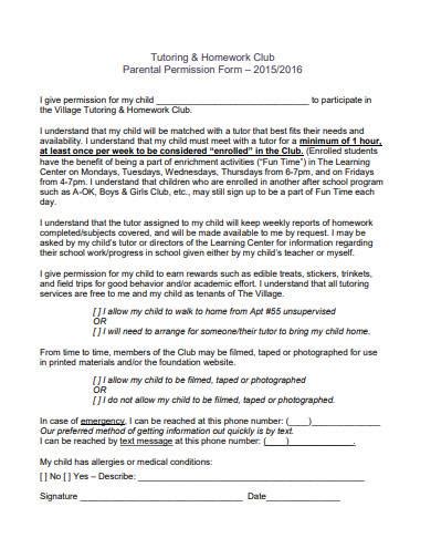 Free 10 Tutoring Permission Form Samples In Pdf Ms Word