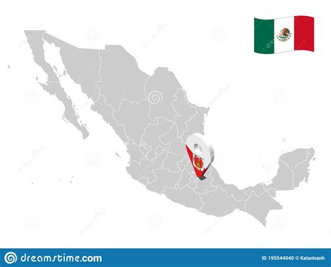 Location Of Tlaxcala On Map Mexico 3d Location Sign Of Tlaxcala