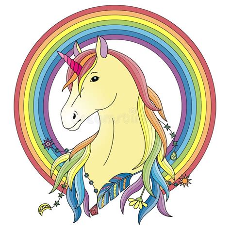 Unicorn With Rainbow Stock Vector Illustration Of Contemporary 103168317