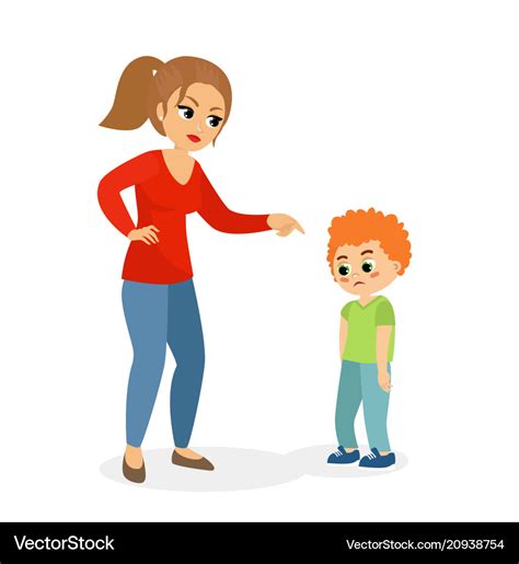 Mother Character Scolding Royalty Free Vector Image