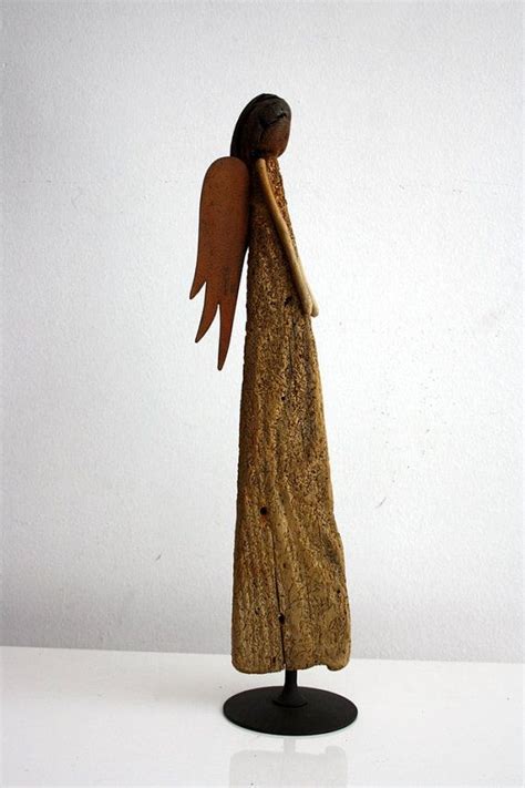 Driftwood Sculpture Angel Made From Natural Driftwood With Rusty