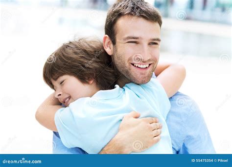 Father And Son Hugging Stock Photo Image Of People Hugging