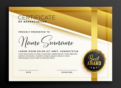 Premium Golden Certificate Diploma Template Download Free Vector Art
