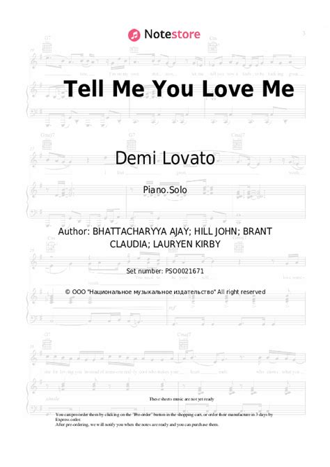 Demi Lovato Tell Me You Love Me Sheet Music For Piano Download Piano Solo Sku Pso0021671 At