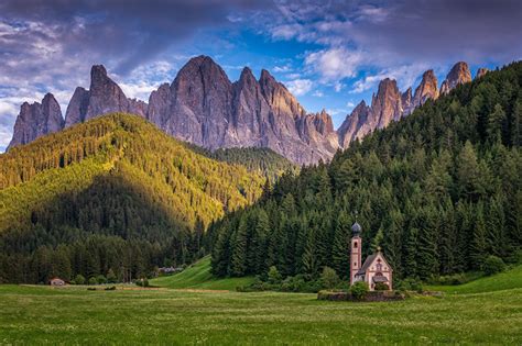 Image Church Alps Italy Dolomites Santa Maddalena Nature Mountains