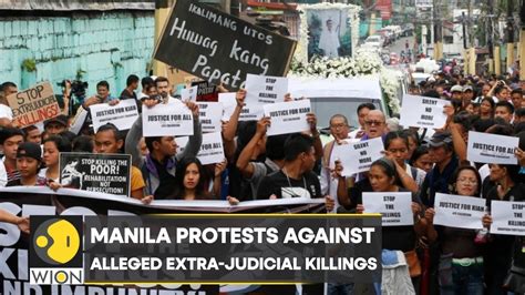 manila protests hundreds protest against alleged judicial killings stir against philippines