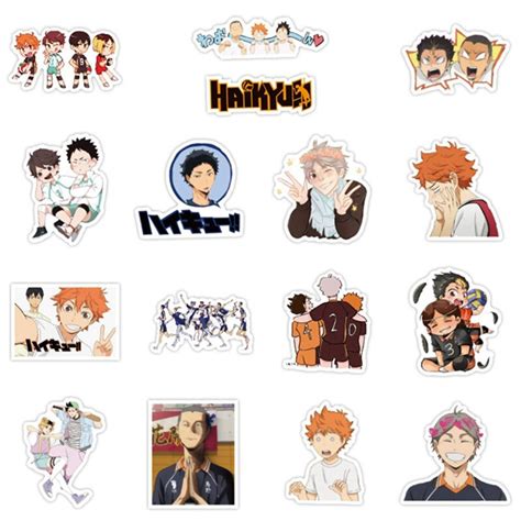 100 Pcs Haikyuu Stickers Anime Doodle Stickers Travel Trolley Sticker