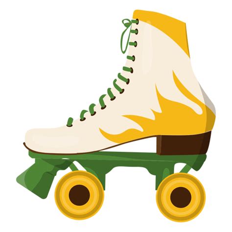 Yellow Fire Roller Skate Shoe Transparent Png And Svg Vector File