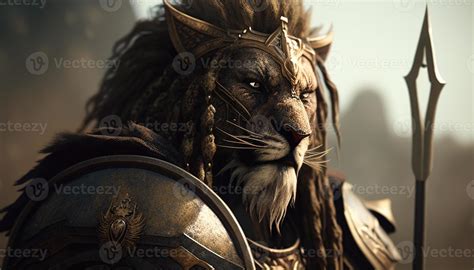 Lion Warrior Digital Art Illustration 23005288 Stock Photo At Vecteezy