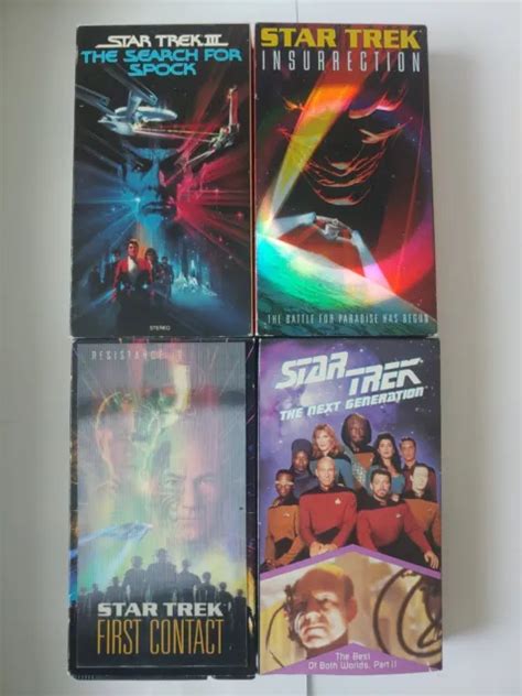Vintage Star Trek Vhs Lot Of 4 Patrick Stewart William Shatner 1980s