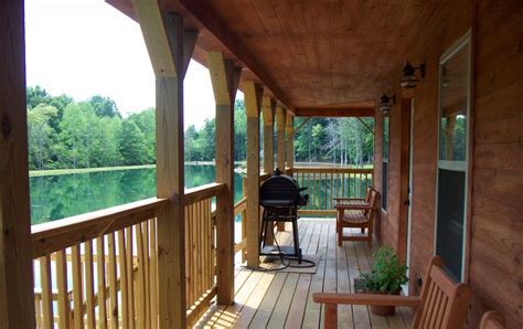 Deck Peaceful Valley Lake And Cabins