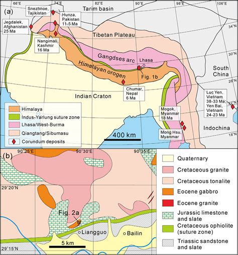 A Simplified Geological Map Of The Himalayan Orogen Showing