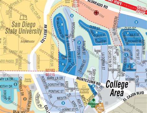 San Diego College Area Map Otto Maps