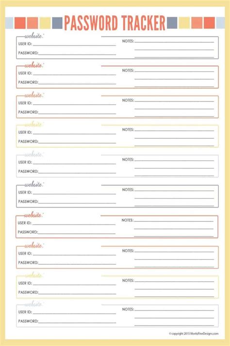 Password Logs Best Free Printable Password Organizer Pdfs Password