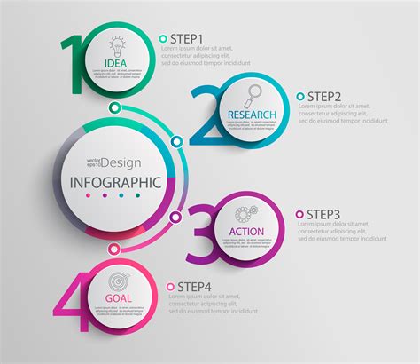 Paper Infographic Template With 4 Round Circle Options 332505 Vector