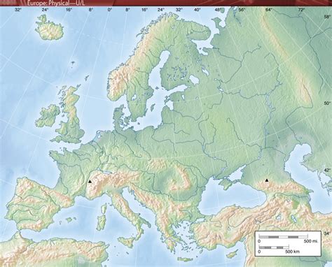 Europe Physical Map From Abeka 9th Grade Geography Chapter 3 Diagram