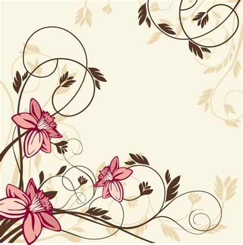 Flower With Swirl Floral Vector Illustration Free Vector In