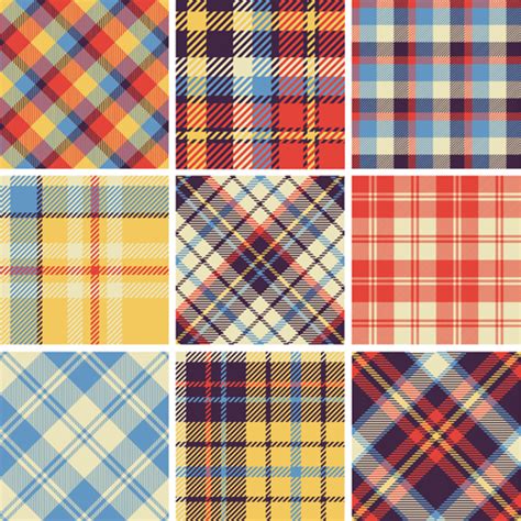 Plaid Fabric Patterns Seamless Vector 23 Free Download