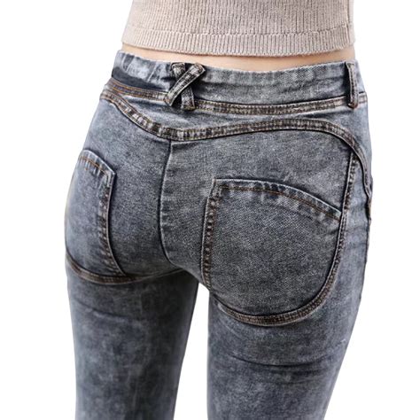 women full hip skinny elastic waist stretch jeans 2018 new fashion sexy autumn winter jeans