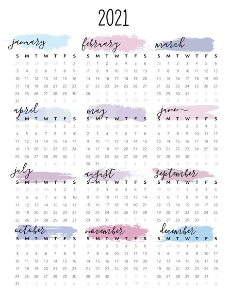 Template Kalender 2021 Aesthetic Kumpulan Kata Motivasi