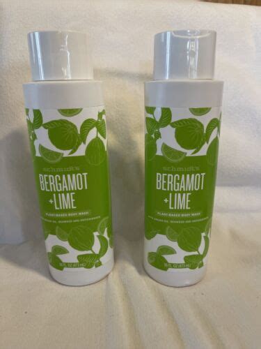 2 Schmidts Plant Based Body Wash Bergamot Lime 16 Fl Oz 473 Ml New