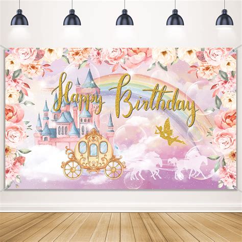 Buy Princess Birthday Party Decorations Supplies Princess Theme Backdrop Background Banner For