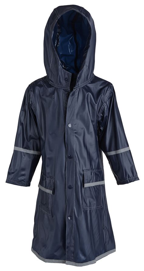Girls Kids Waterproof Full Length Long Hooded Raincoat Jacket Coat For